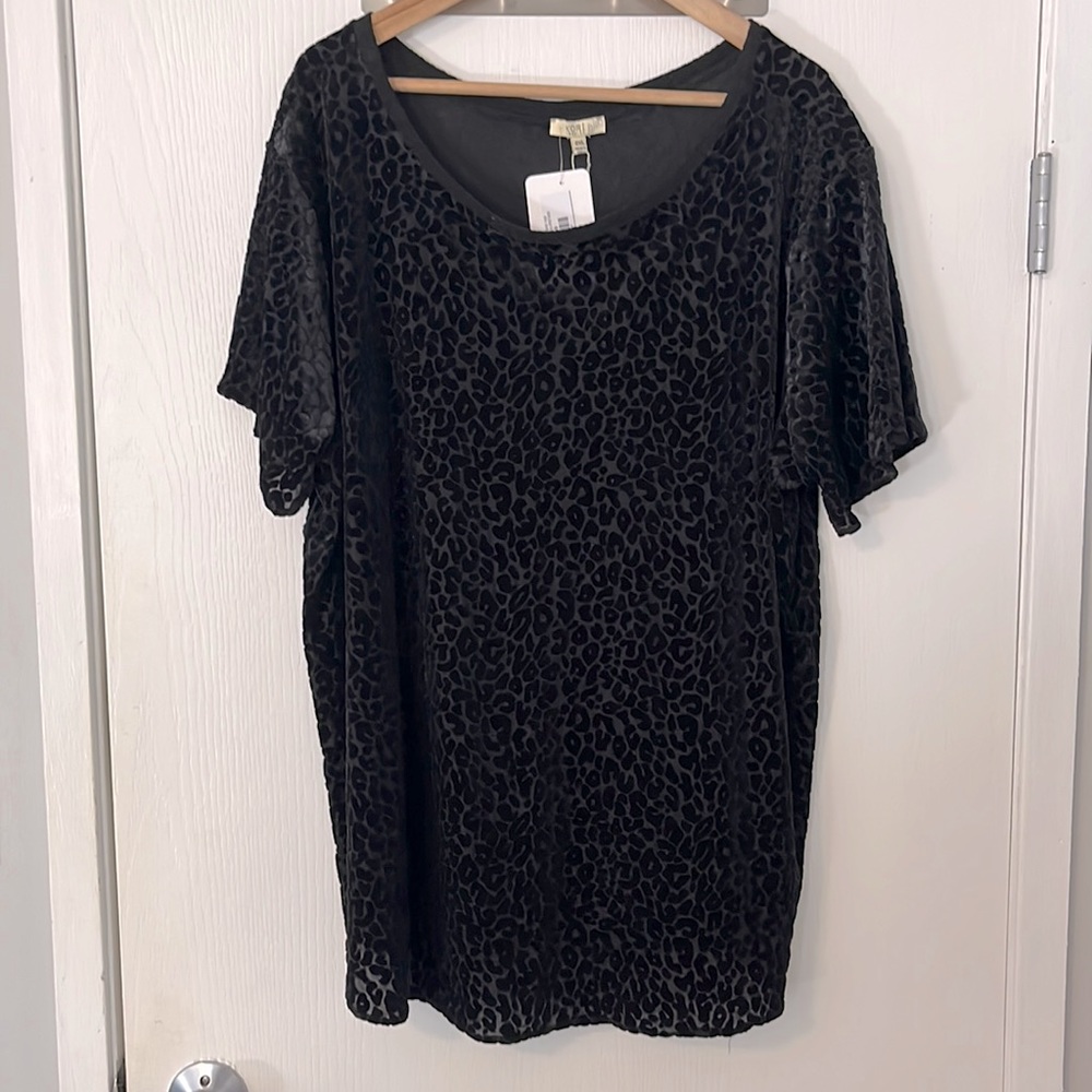 Burn out leopard top- Kori America